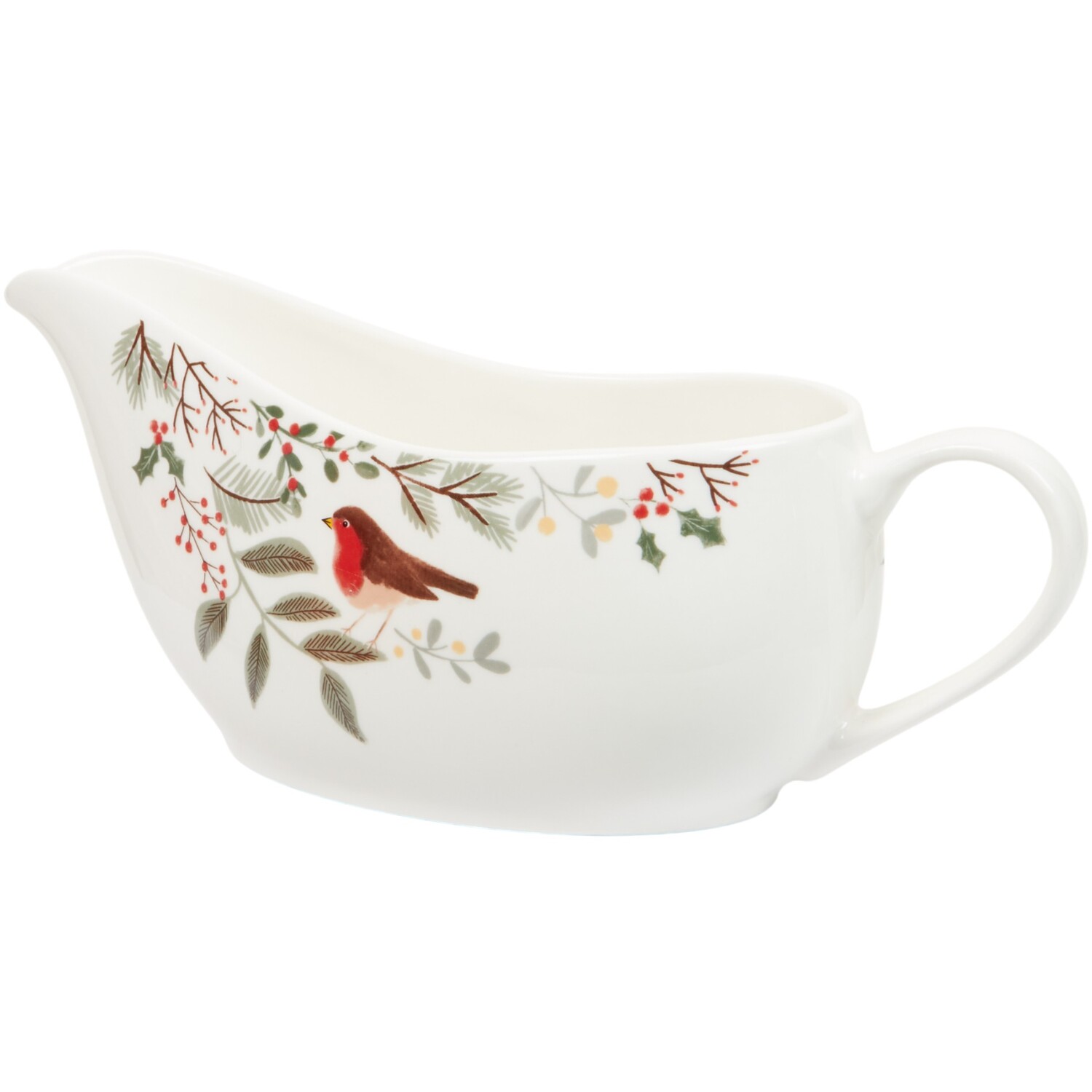 Merry Robin Gravy Boat White Image 2
