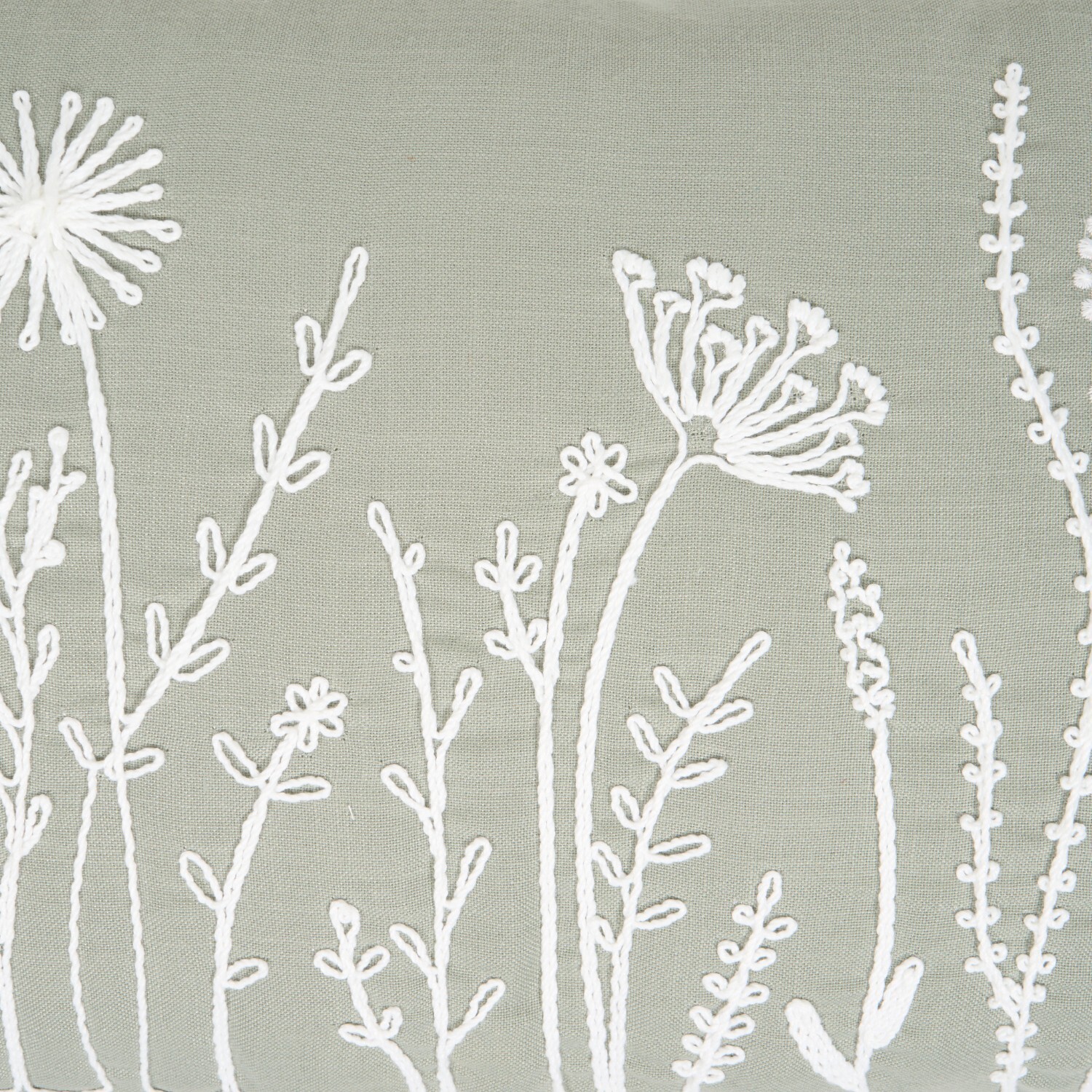 Kalina Floral Embroidered Cushion Grey Image 2