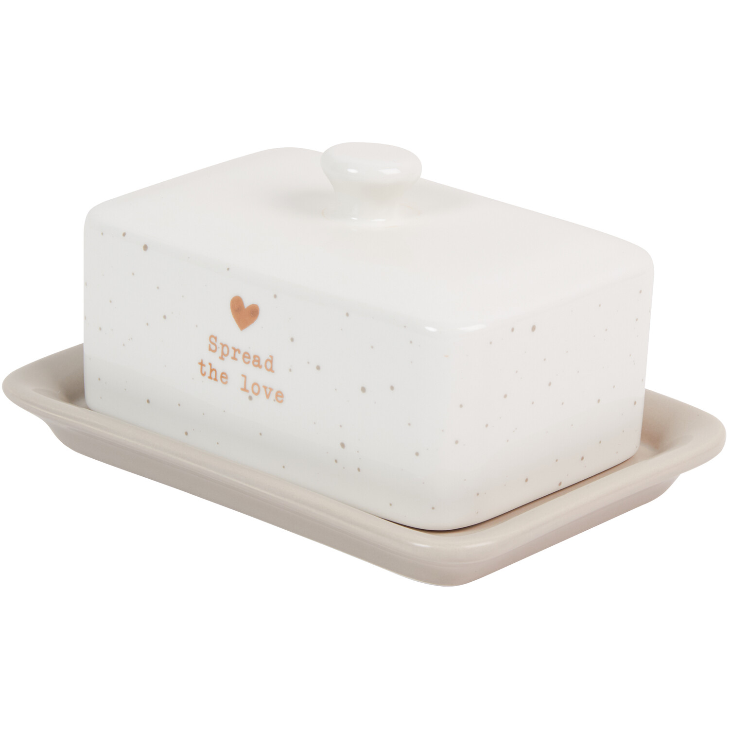Gold Heart Butter Dish Image 2