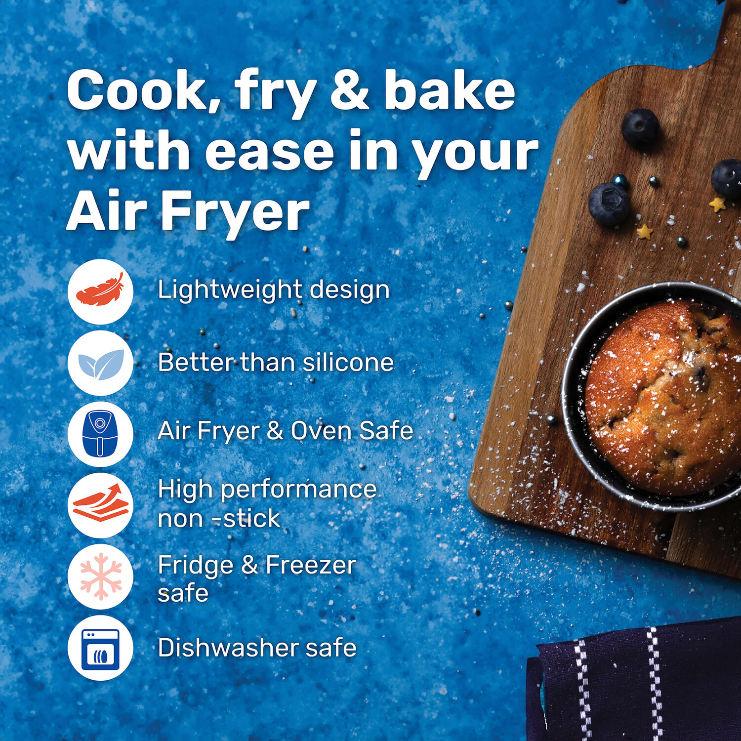 Set of 4 Air Fry Pudding Moulds Grey Image 5