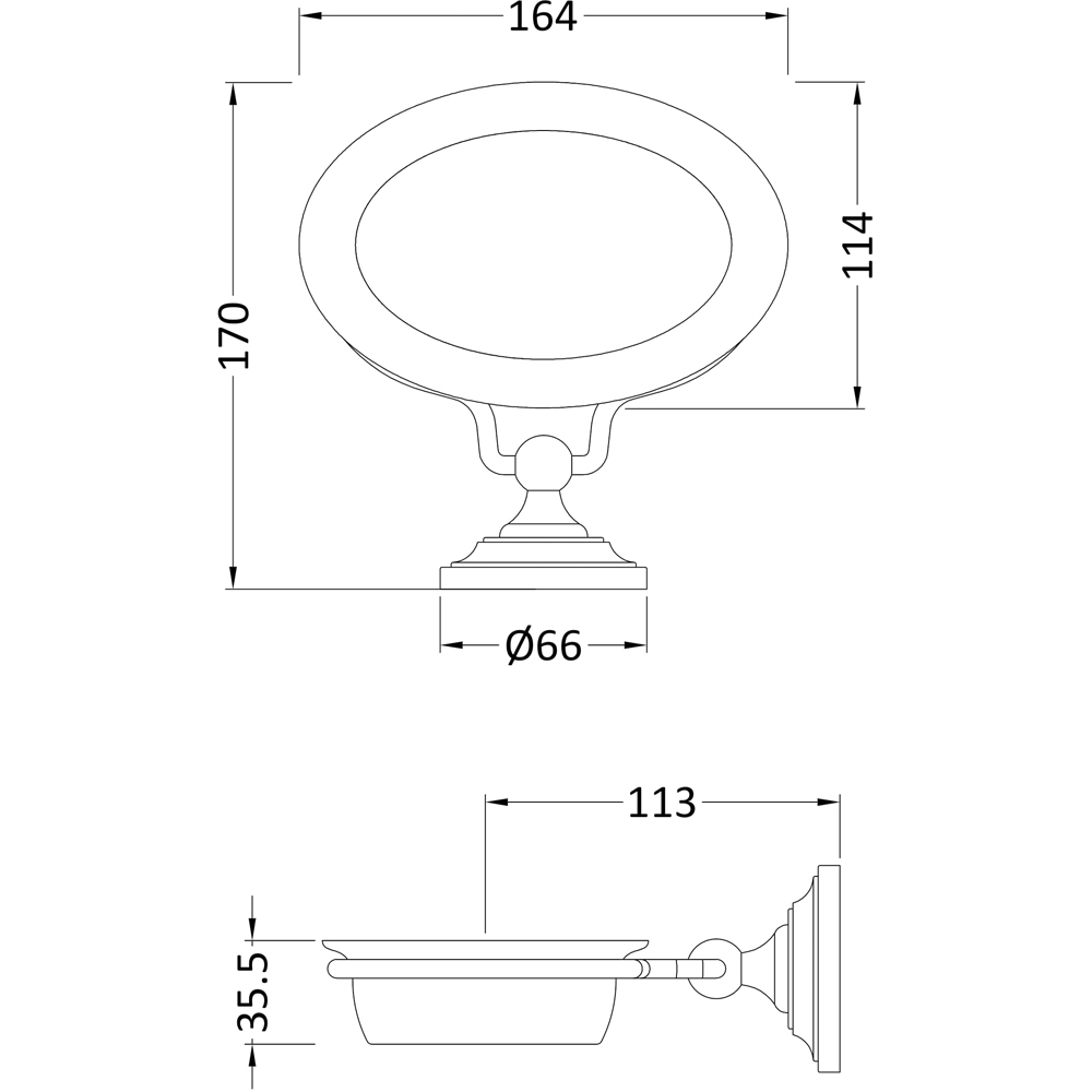 nuie Ceramics Accessories Chrome Soap Dish Image 2
