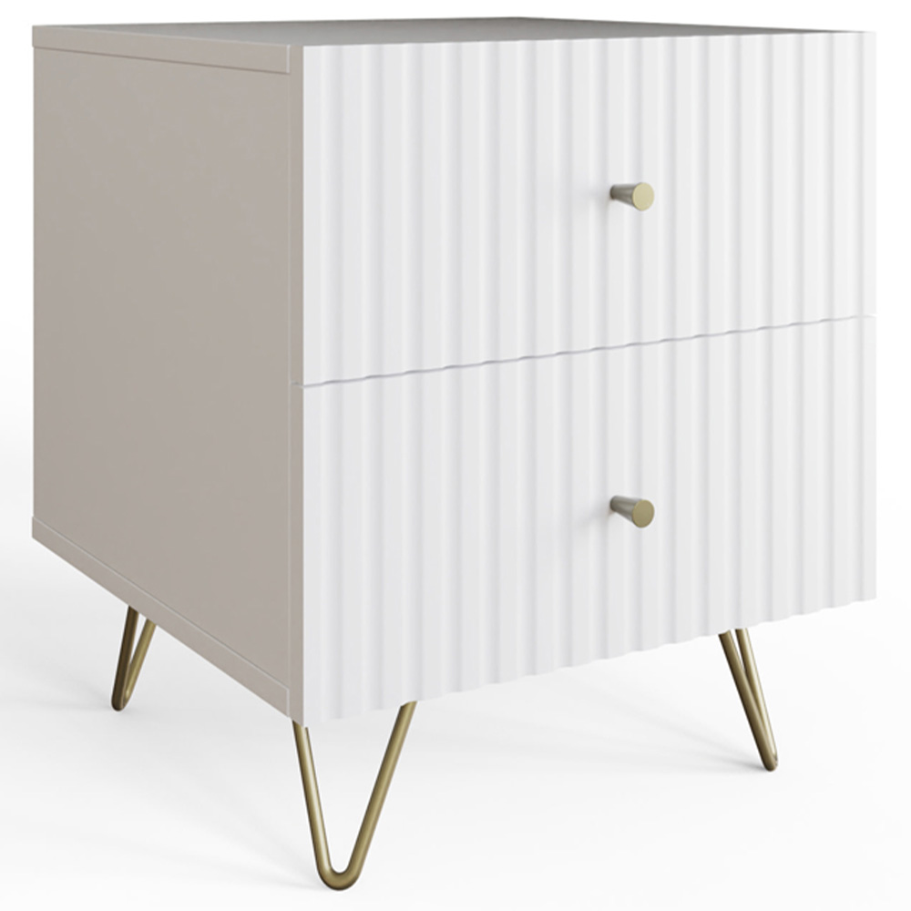 GFW Thalia 2 Drawer White Bedside Table Set of 2 Image 5