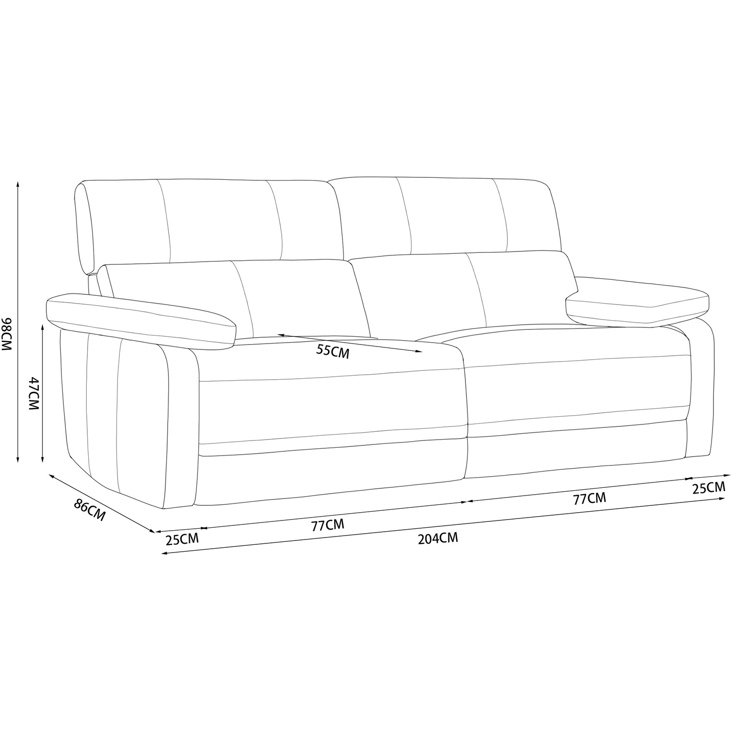 Trinity 3 Seater Electrical Sofa - Grey Image 6