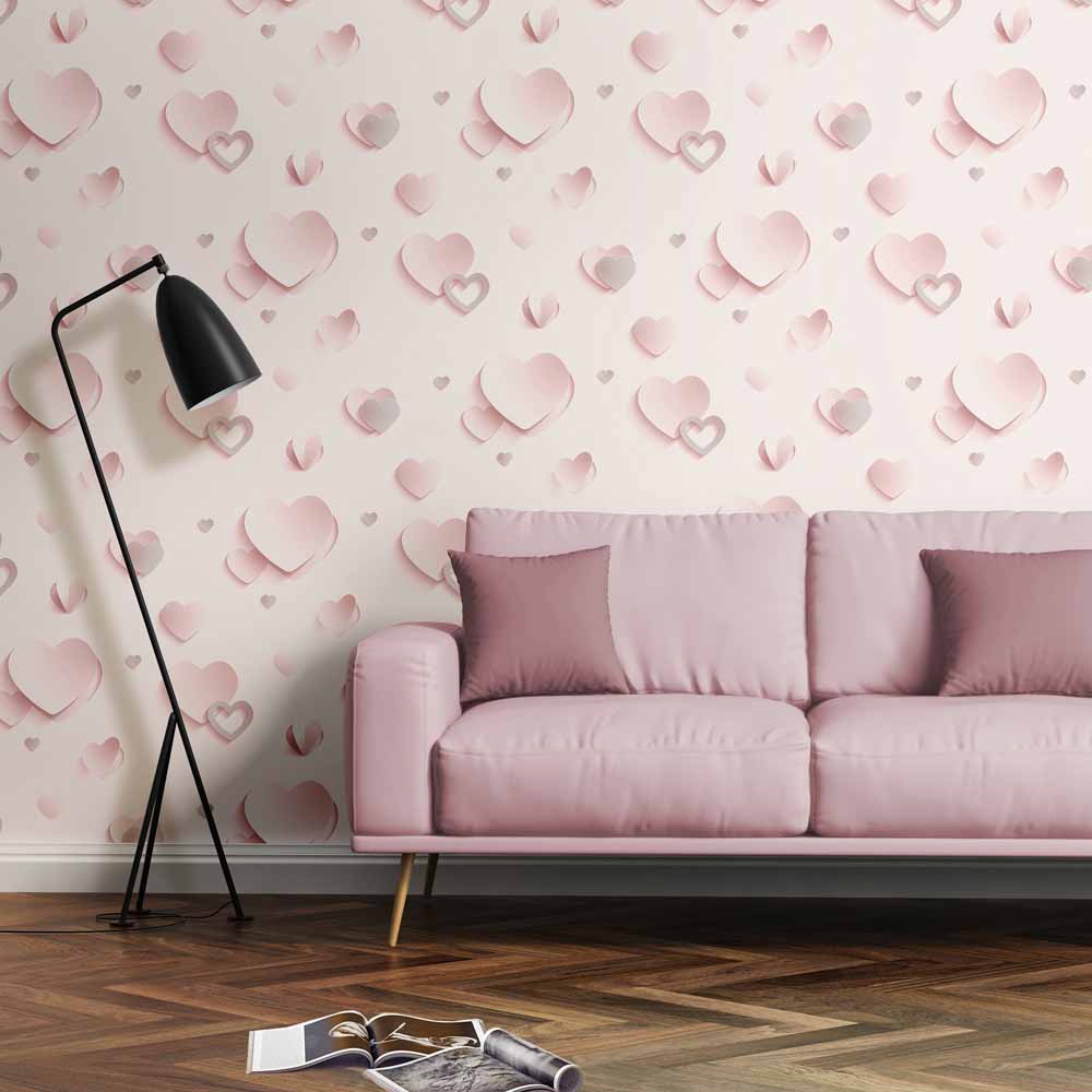 Muriva Glitter Hearts Wallpaper Image 3