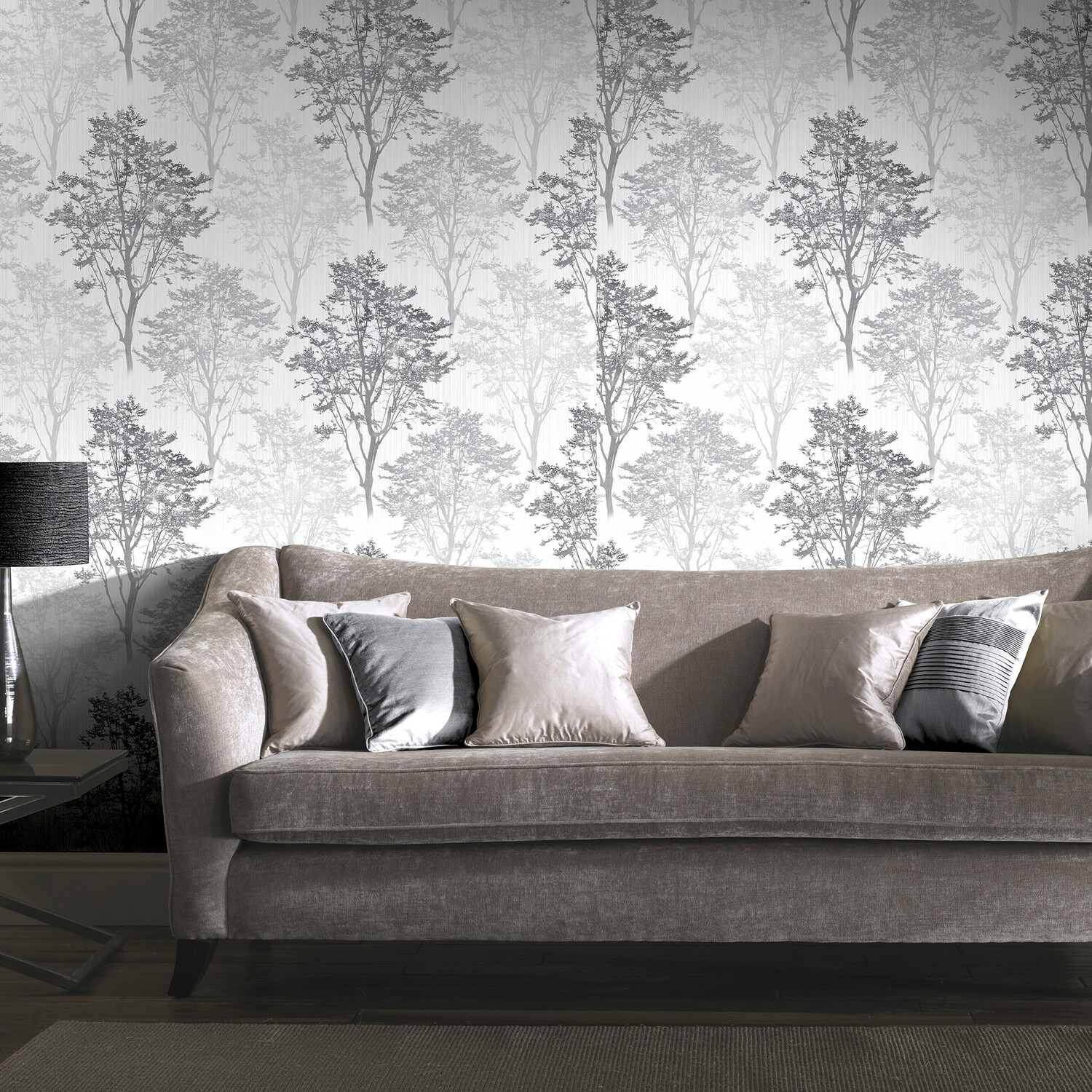 Wildwood Textured Wallpaper - Monochrome Image 3