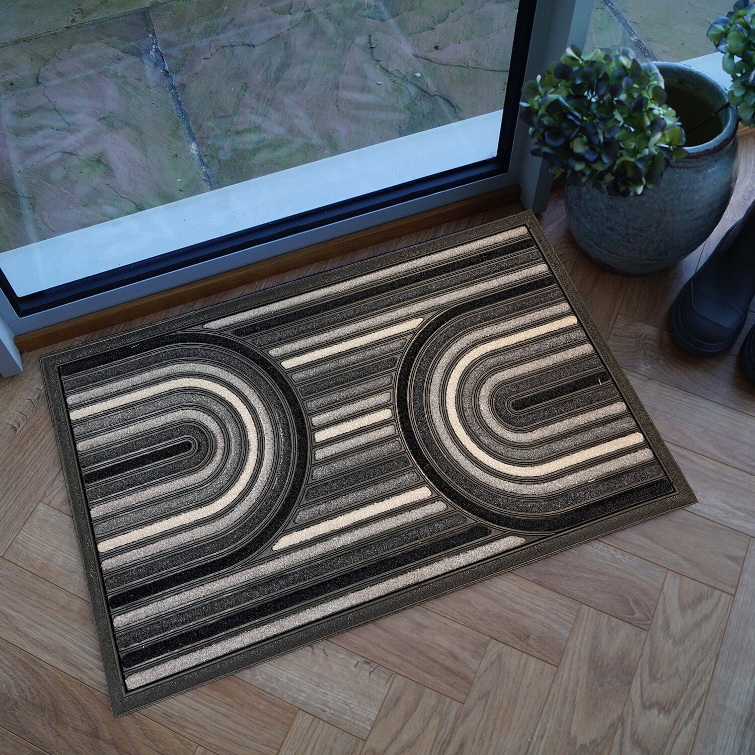 Scrape N Sorb Geometric Doormat Multicolour Image 3