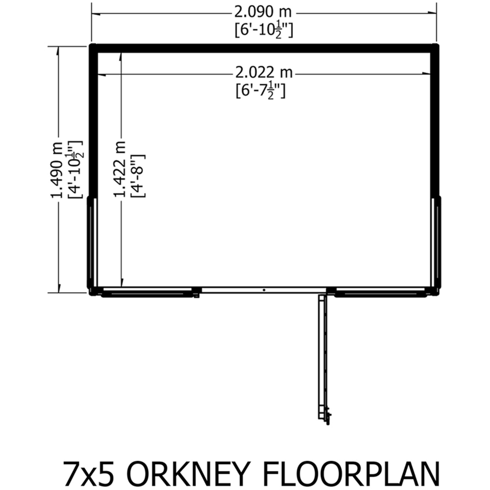 Shire Orkney 7 x 5ft Shiplap Apex Garden Shed Image 4