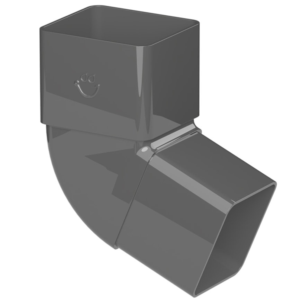 Galeco Square PVC Offset Downpipe Kit Galeco Grey 80mm Image 5