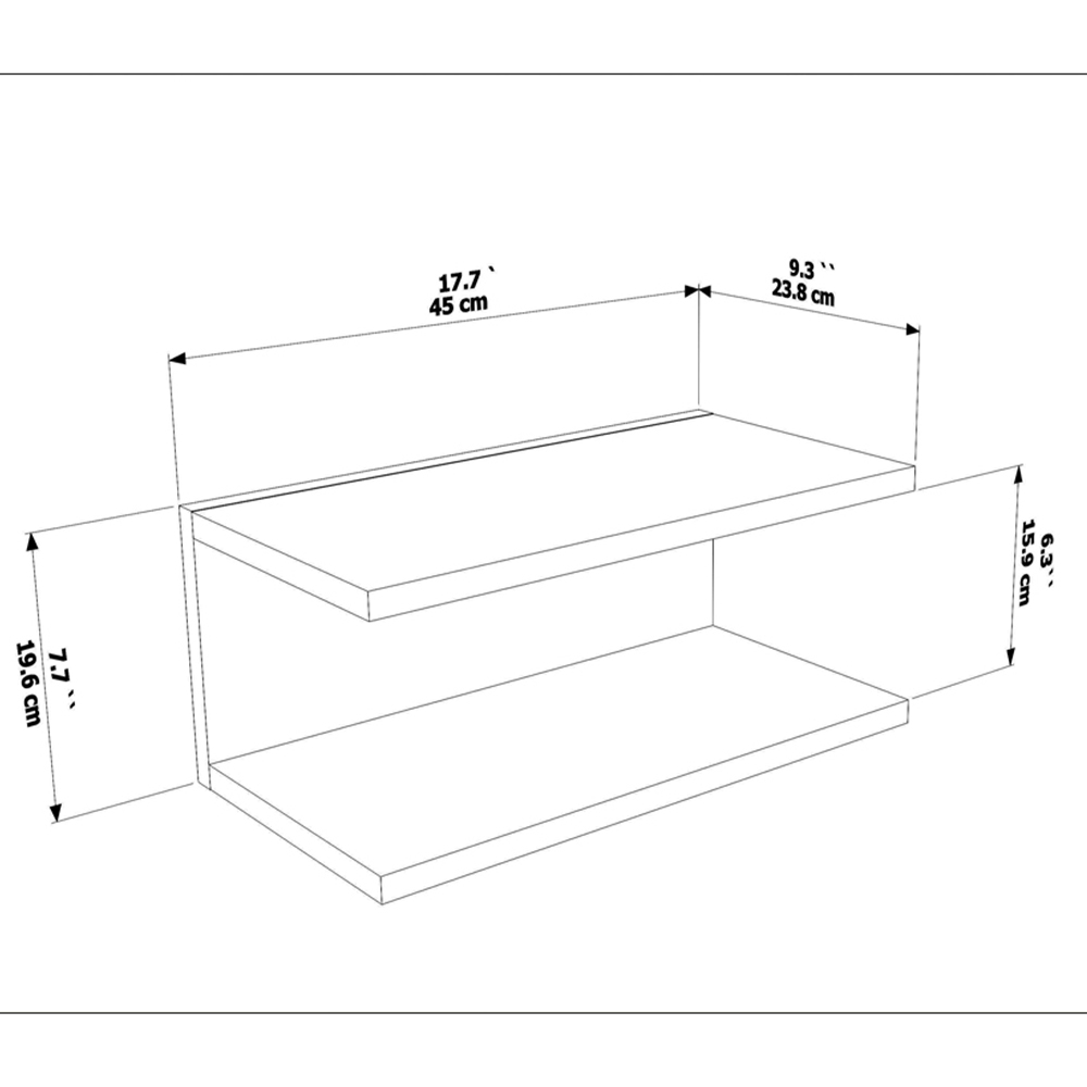 Decorotika Ramira 2 Shelf White Floating Bedside Table Image 7