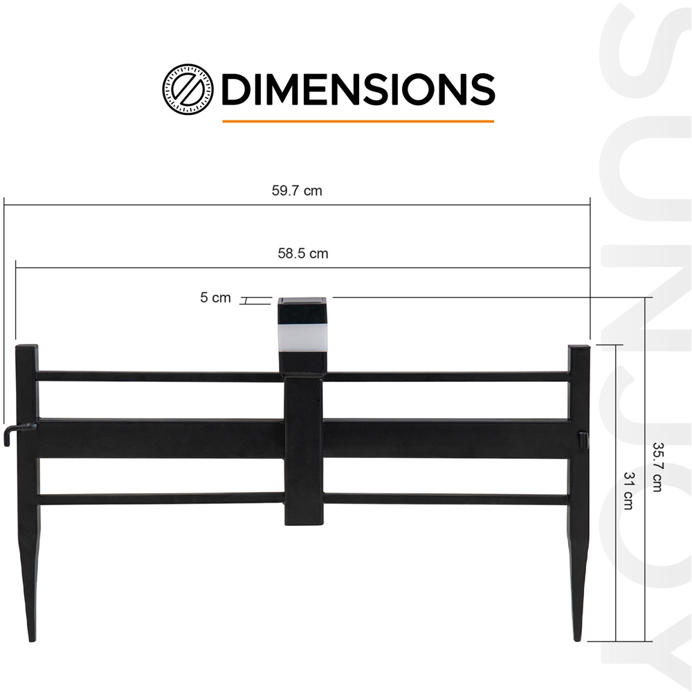 Sunjoy Cromwell Black Solar Border Fence Panel Image 9