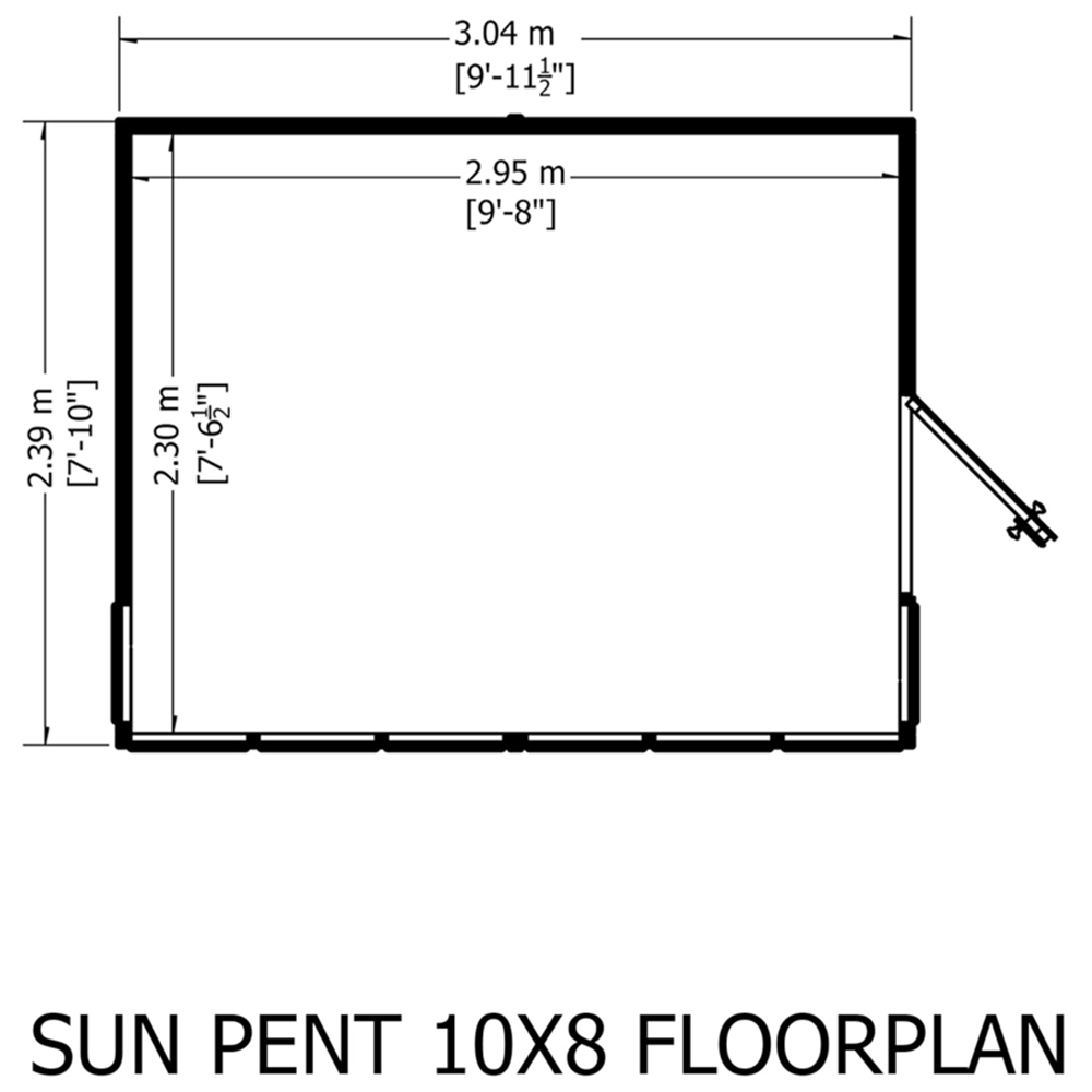 Shire 10 x 8ft Shiplap Style B Sun Pent Shed Image 9