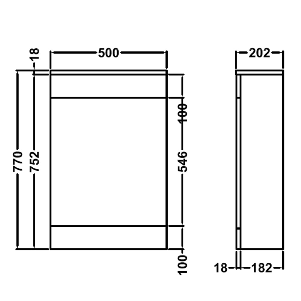 nuie Mayford Gloss White Floor Standing Slim WC Unit with Concealed Cistern 500mm Image 2