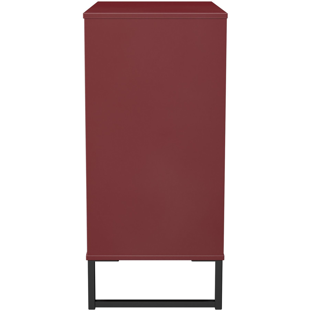 Crowndale Hong Kong 4 Drawer Red Matt Chest of Drawers Ready Assembled Image 4