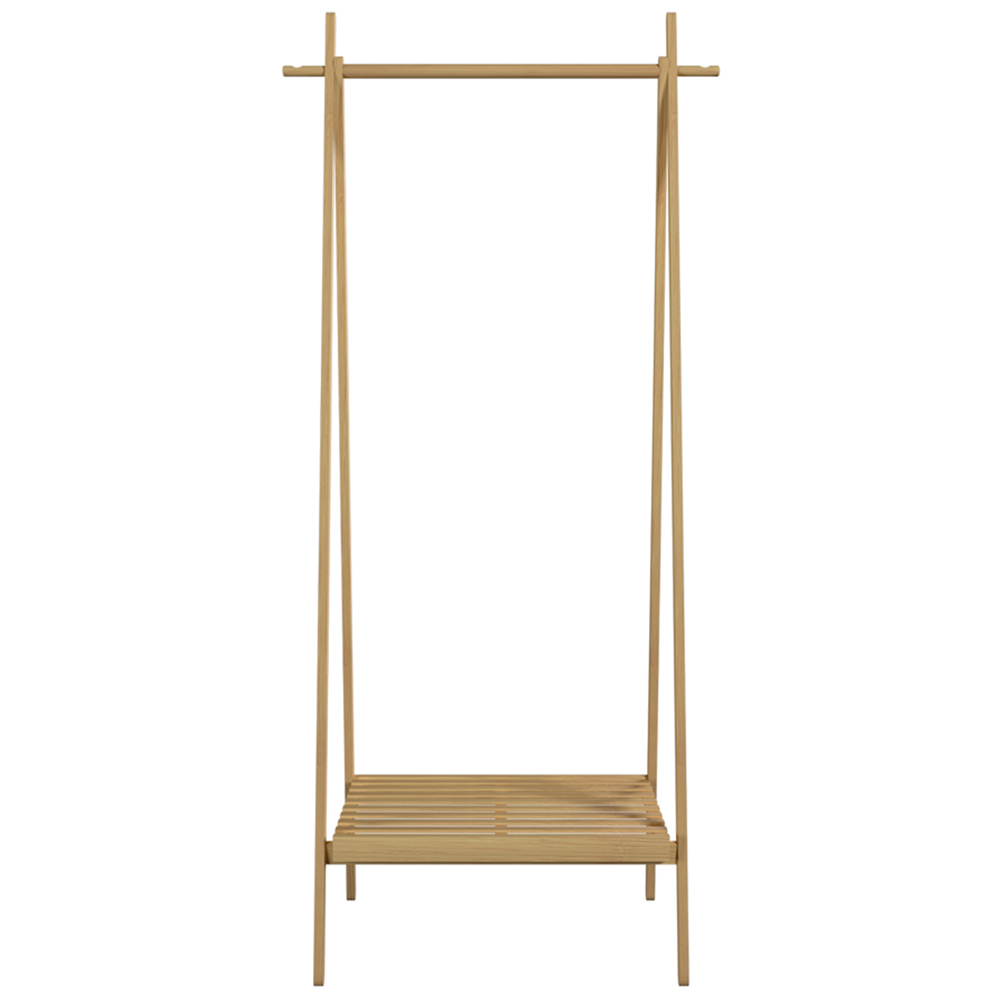 Living Elements Single Shelf Bamboo Foldable Garment Rack Image 3