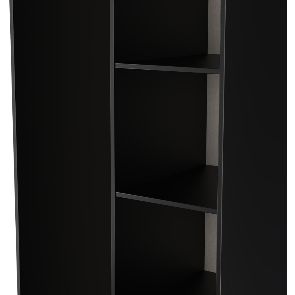 Crowndale Hong Kong 5 Shelf Matt Black Tall Open Wardrobe Ready Assembled Image 5