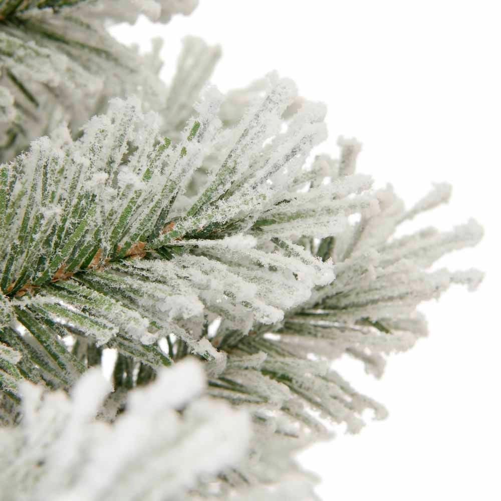 Wilko Flocked Fir Christmas Tree Green 7ft Image 5