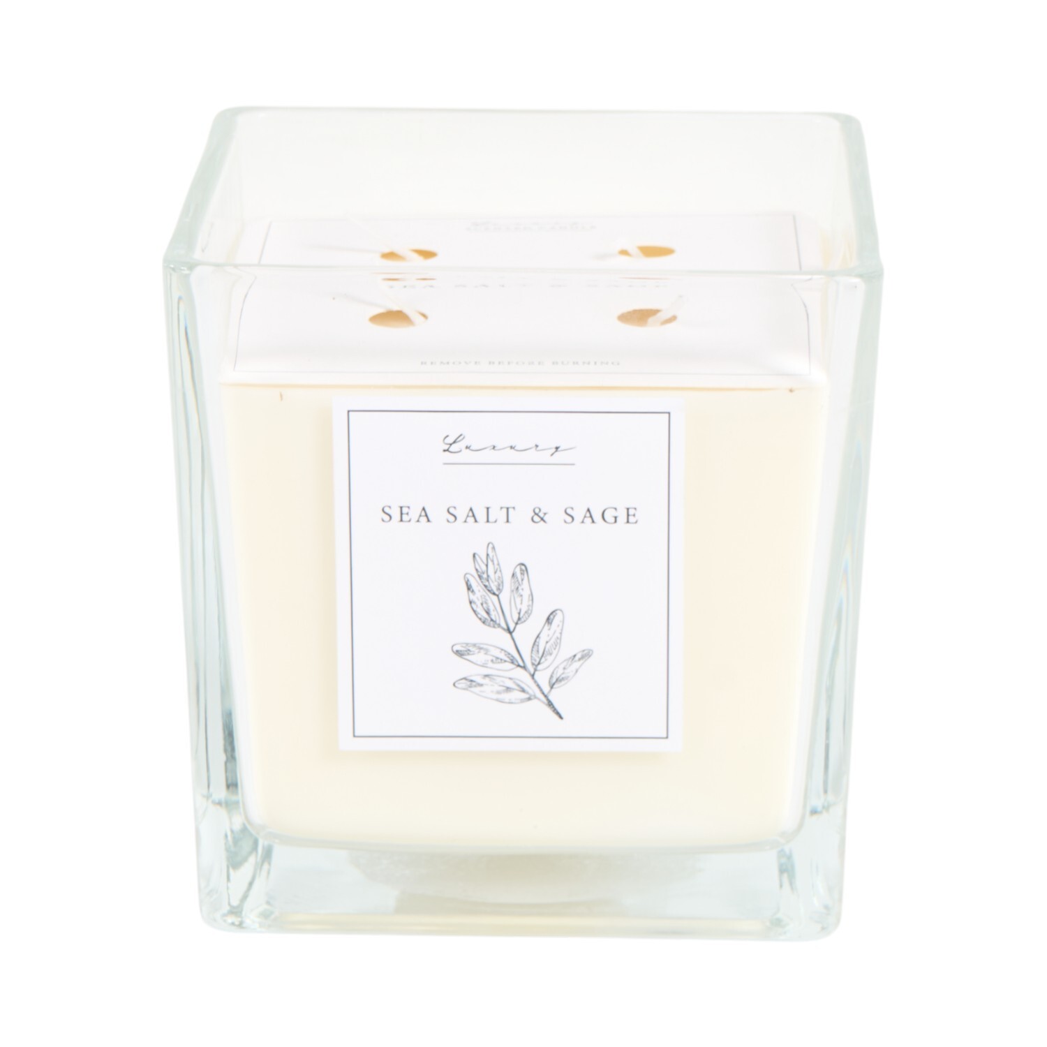 XL Square Candle Sea Salt and Sage Image 2
