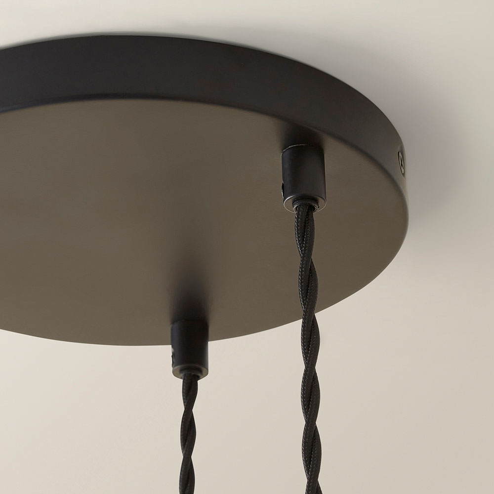 ValueLights Bellamy Smoked Glass Globe 3 Drop Matte Black LED Ceiling Pendant Light Image 4