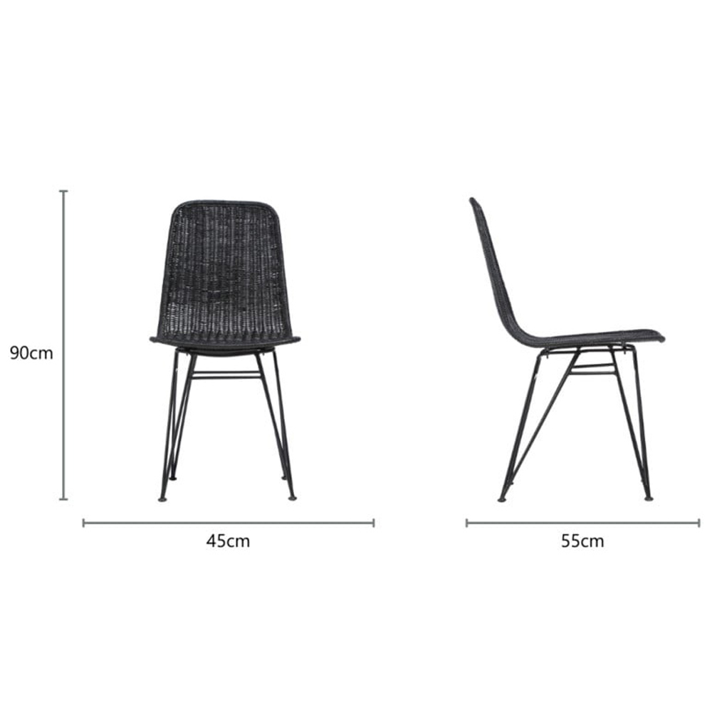 Desser Porto Black Wicker Dining Chair Image 8
