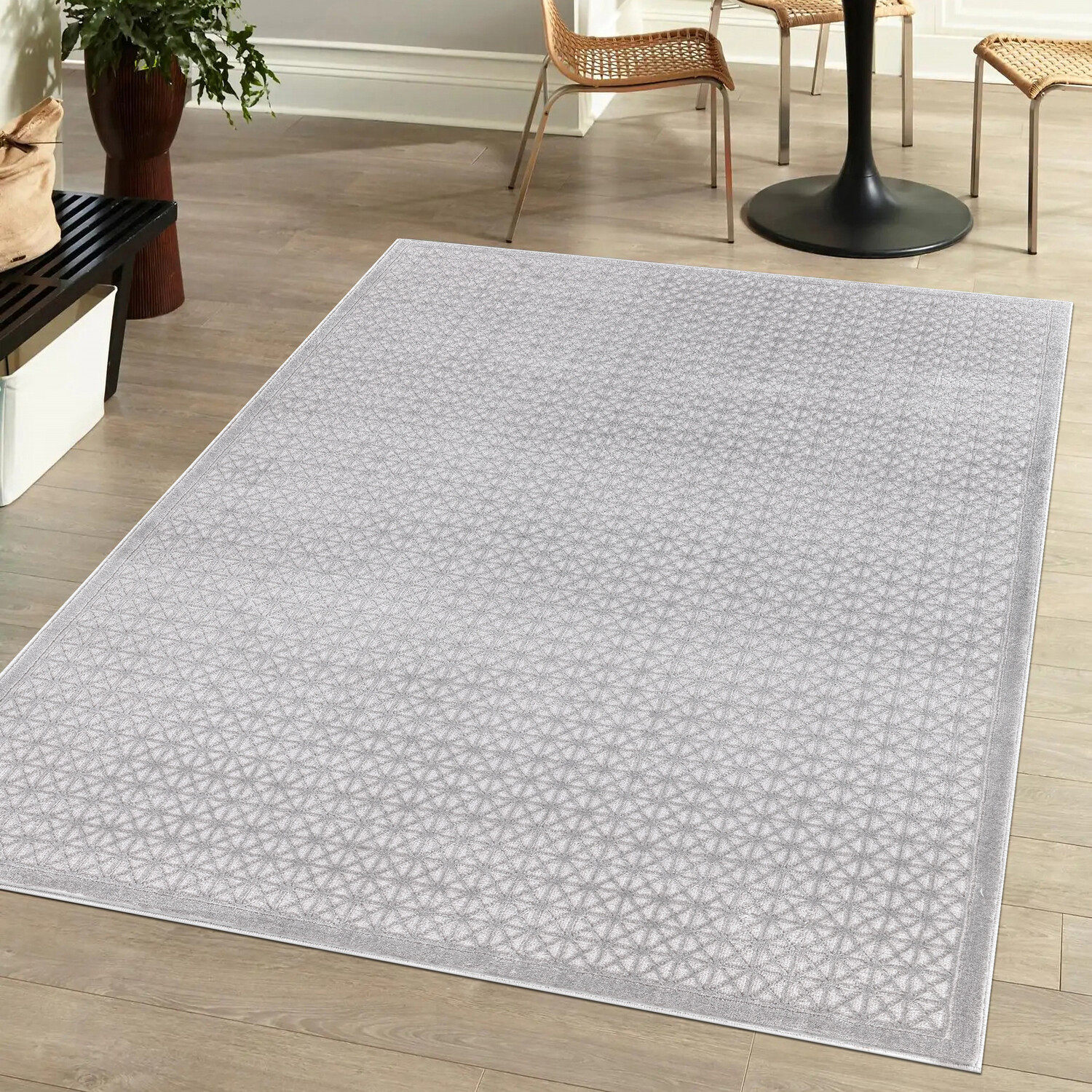 Eden Mosaic Rug - Grey / 120cm Image 2