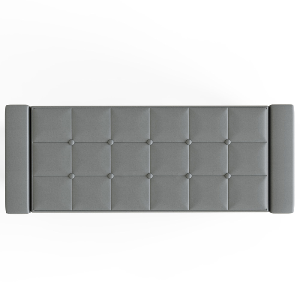 GFW Verona Grey Faux Leather Ottoman Storage Bench Image 5