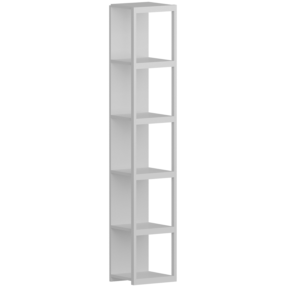 Decorotika Texas 5 Shelf White Bookshelf Image 2