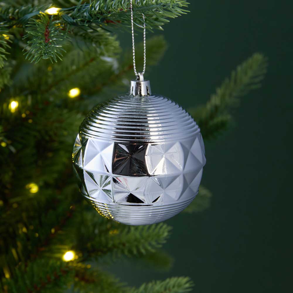 Pack of 20 Silver Baubles - Silver Image 6