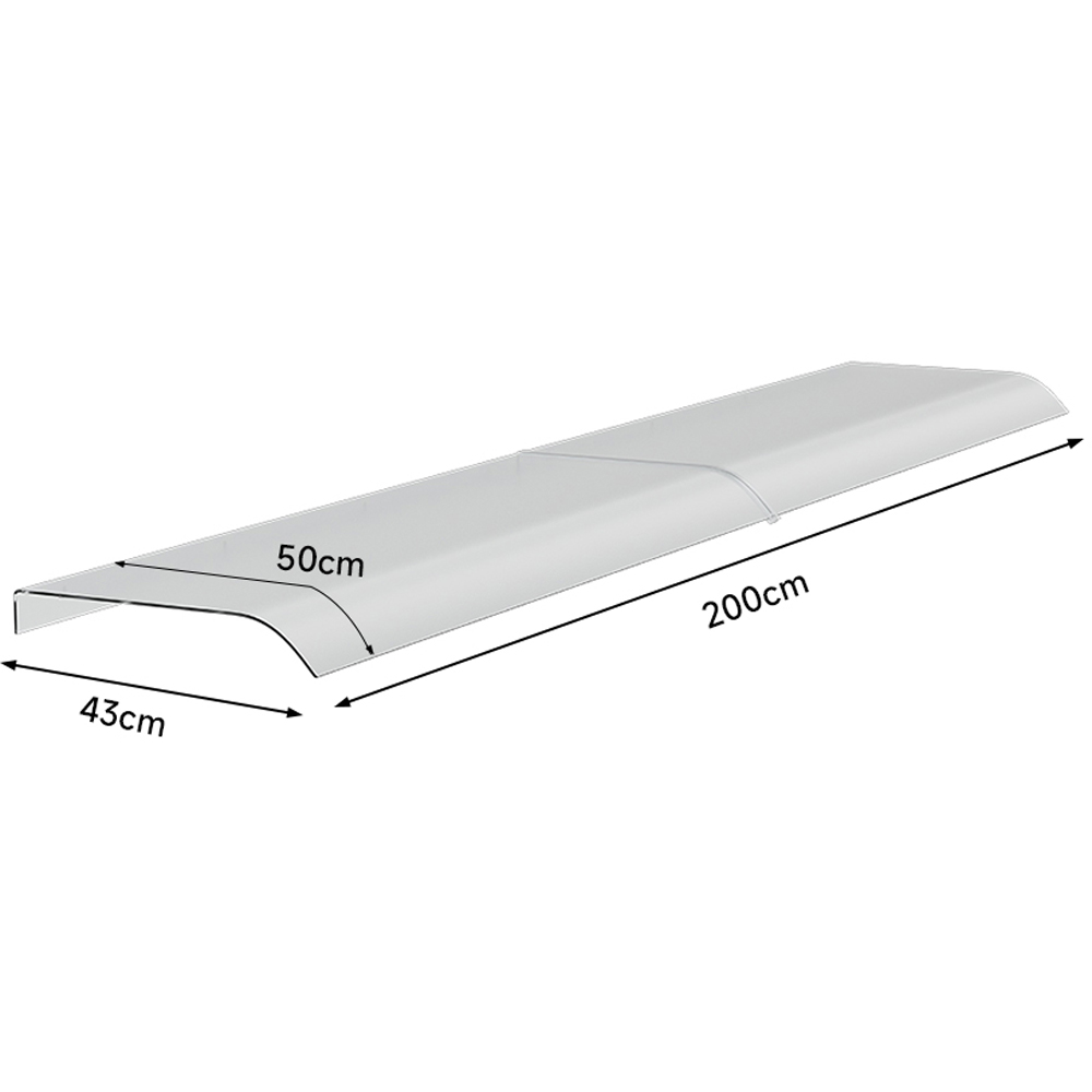 Living and Home Arched Frosted Awning Canopy 2 x 0.43m Image 8