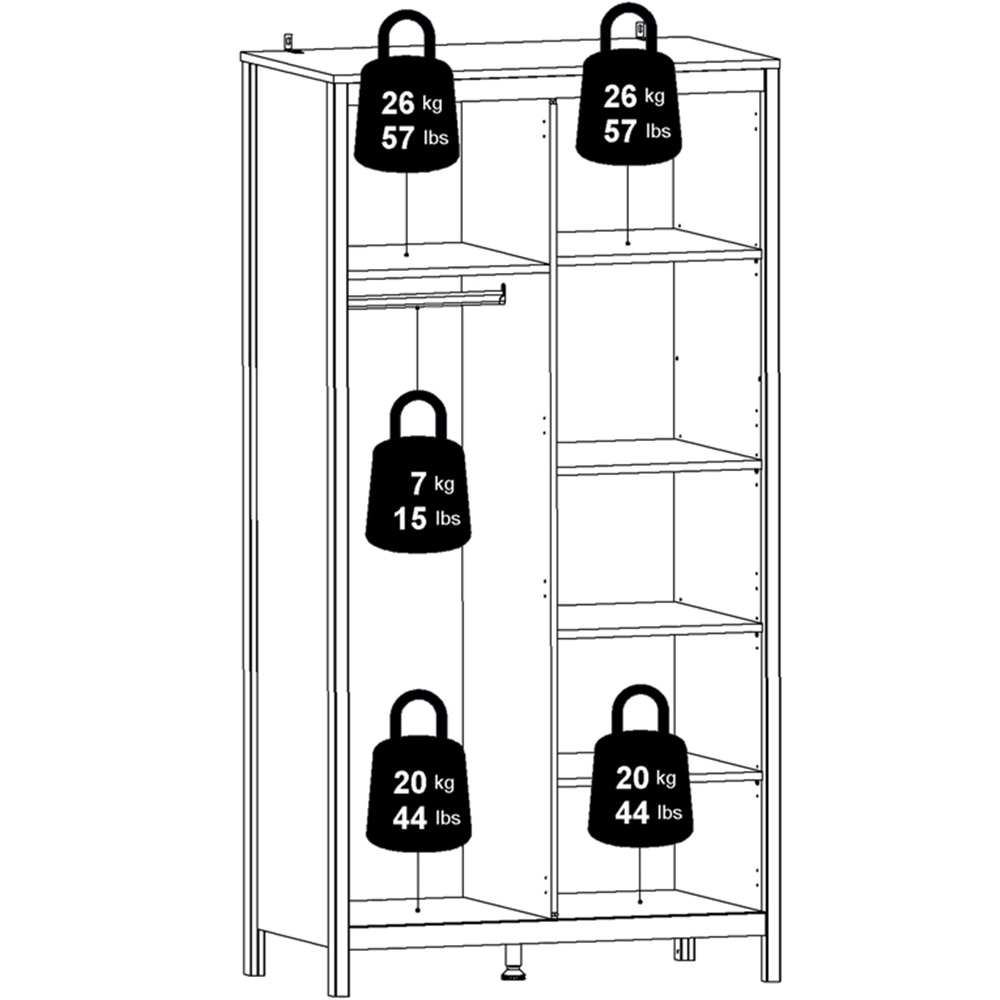 Florence Barcelona 2 Door Matt Black Wardrobe Image 9