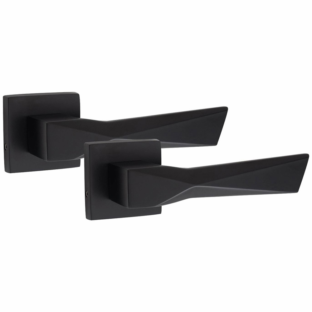 Golden Grace Matt Black Aura Door Handle Set 6 Pack Image 2