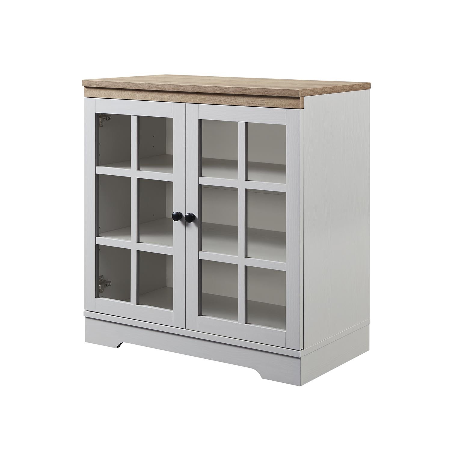 Cambridge 2 Door Grey Clear Glass Sideboard Image 4