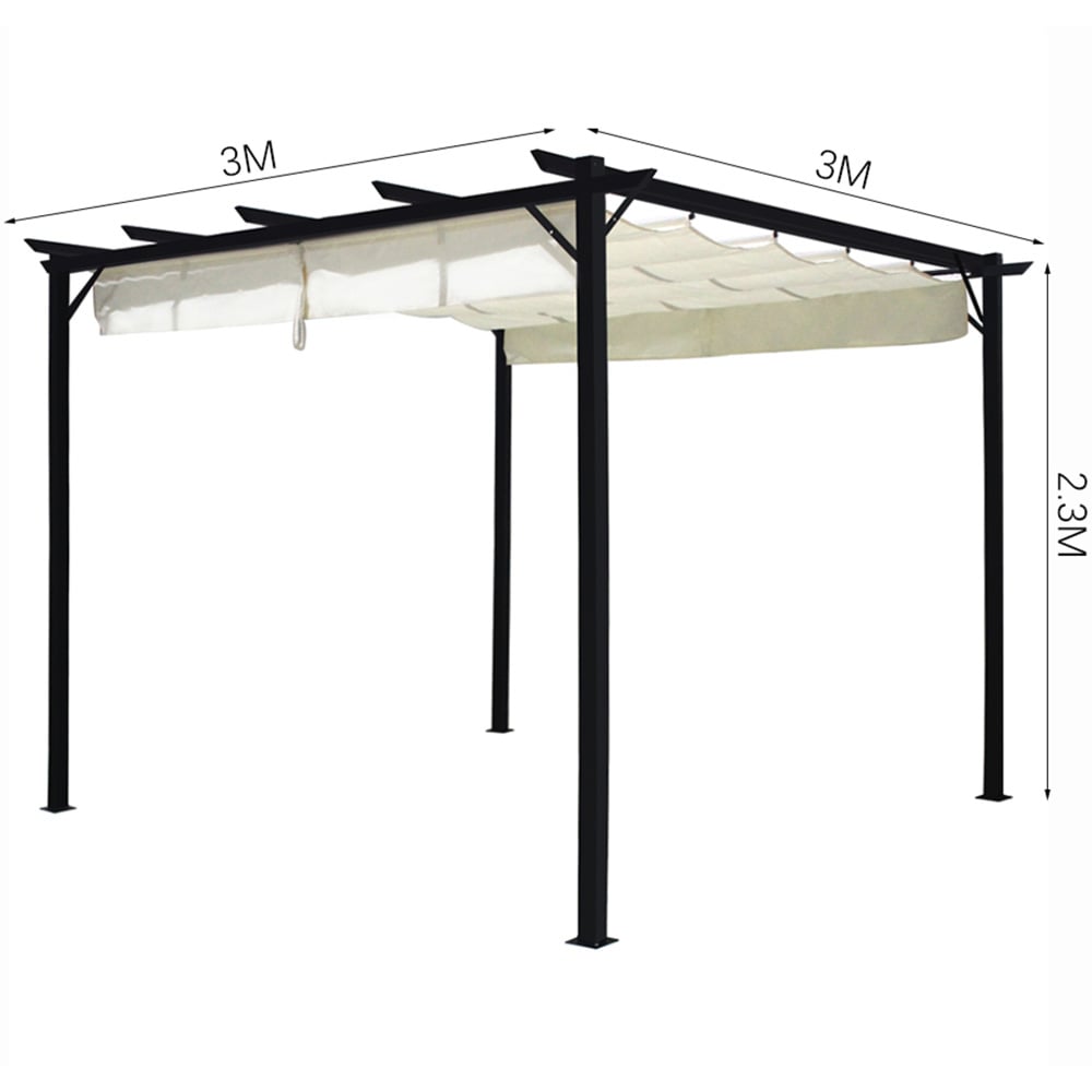 Living and Home 3 x 3m Metal Pergola Gazebo with Canopy Image 9