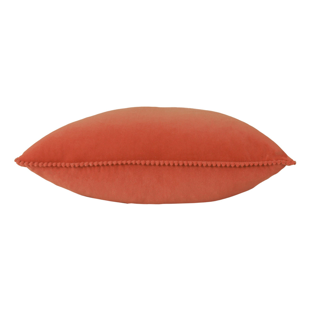 furn. Cosmo Brick Square Velvet Pom-Pom Cushion Image 2