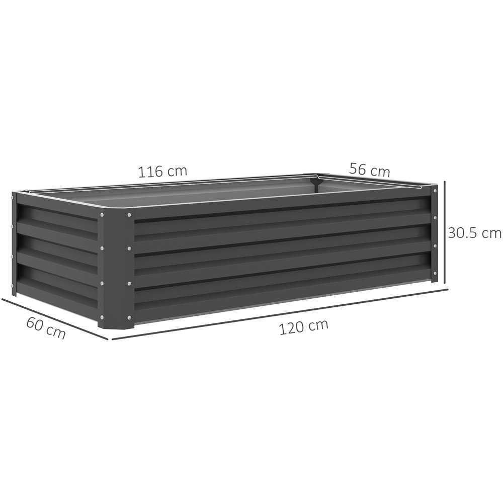 Outsunny Light Grey Raised Garden Bed Elevated Planter Box for Flowers Image 7