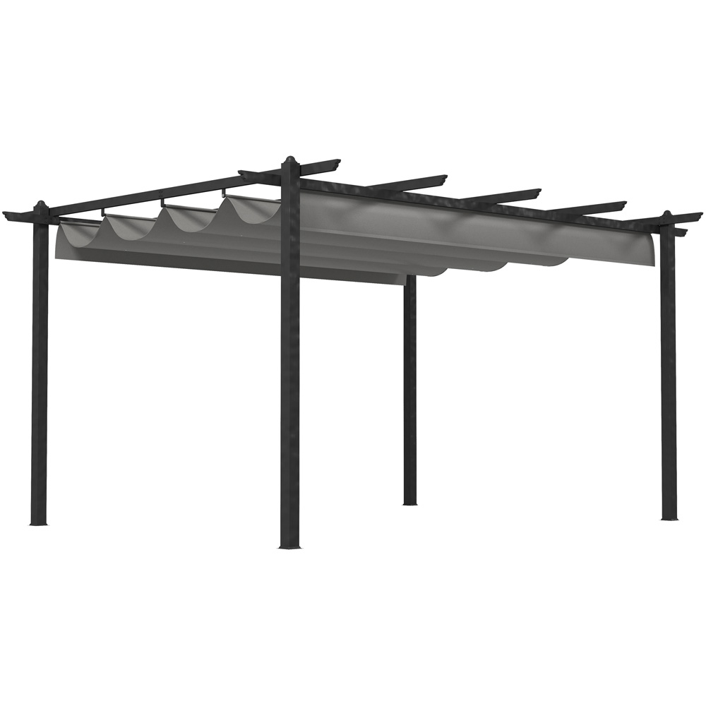 Outsunny 4 x 3m Aluminium Garden Gazebo with Retractable Roof Image 2