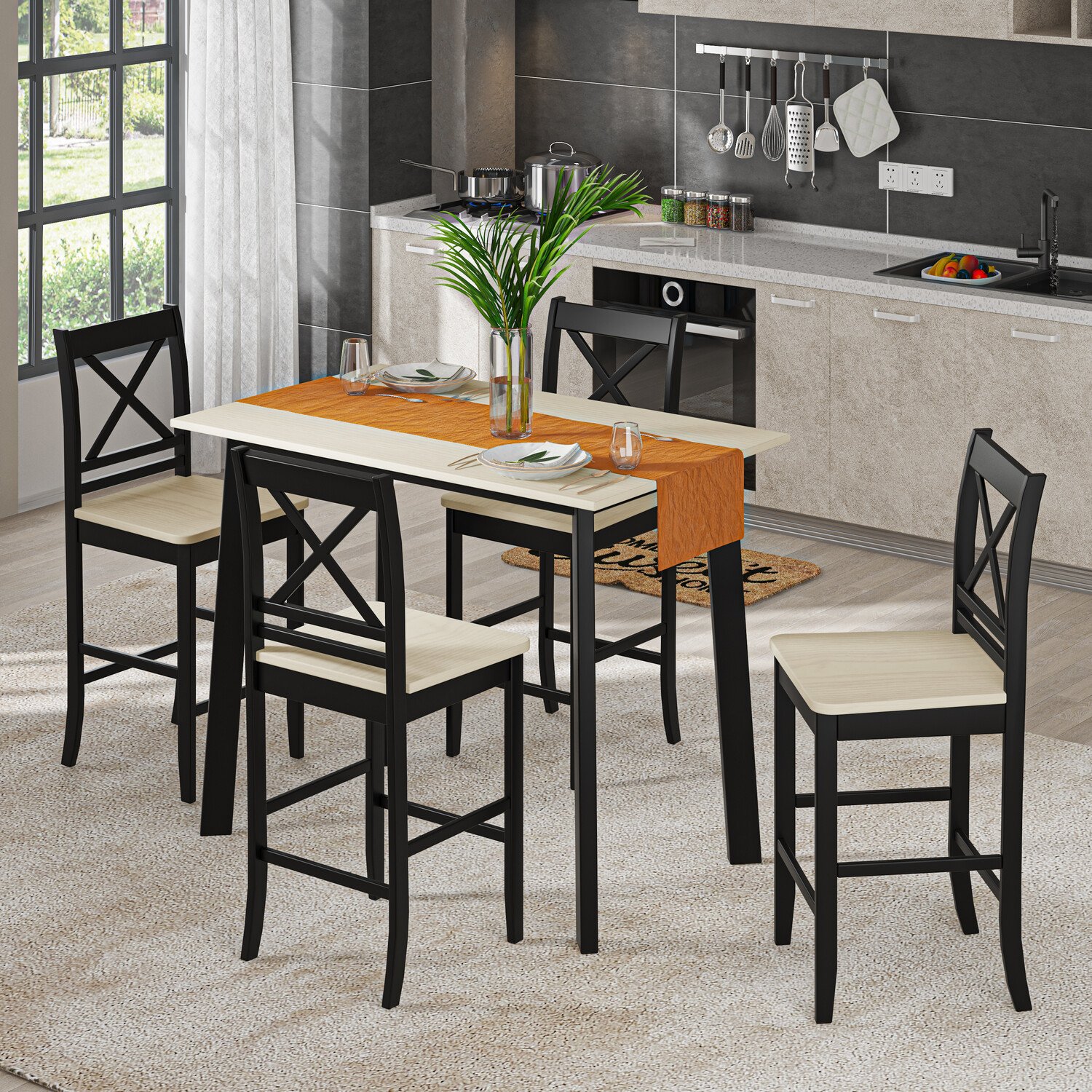 Xavier Dining Table and Chairs - Black Image 2