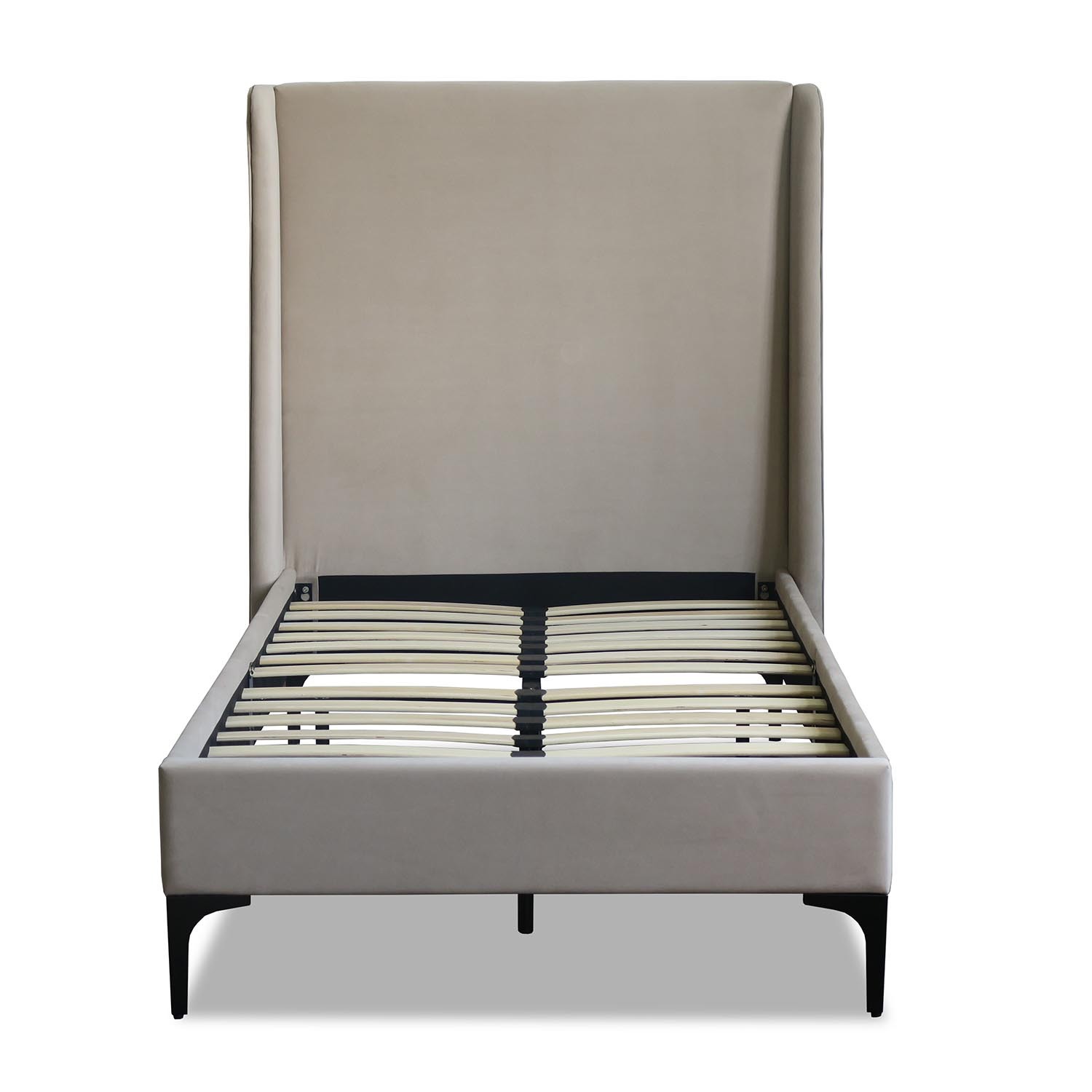 Lauren Single Cream Wooden Fabric Bed Image 5