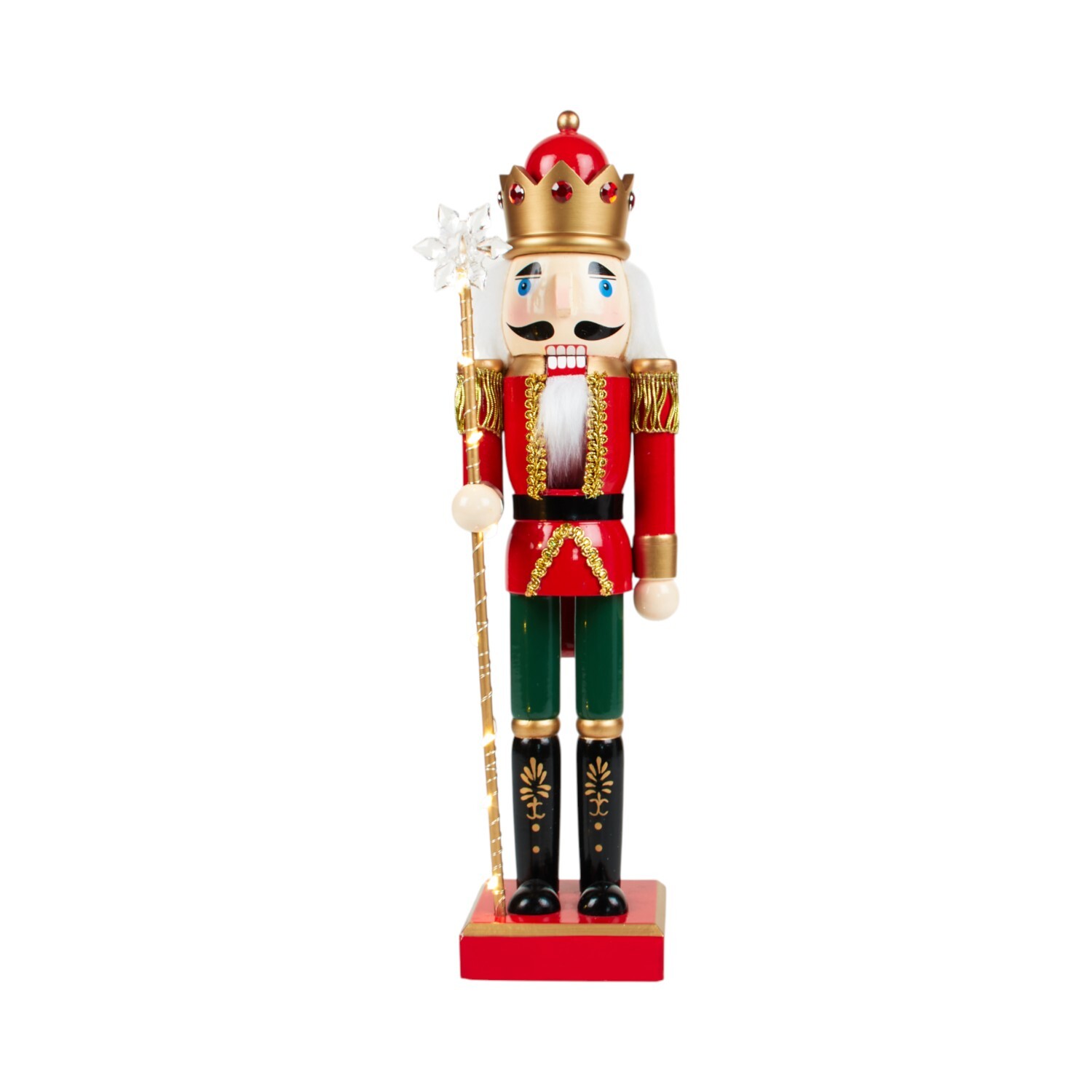 LED Snowflake Traditional Nutcracker OrnamentRed Image 4