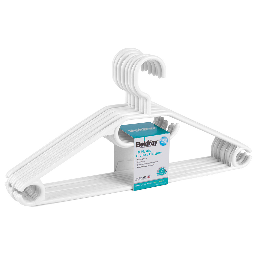 Single Beldray Plastic Clothes Hanger 10 Pack in Assorted styles Image 3