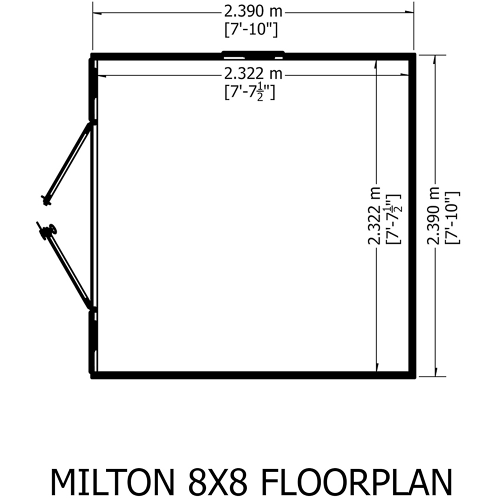 Shire Milton 8 x 8ft Double Door Shiplap Apex Summerhouse Image 9