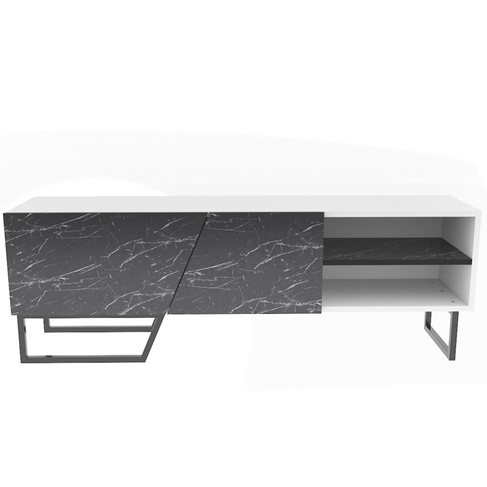 Decorotika Denasse White and Black Marble Effect TV Unit Image 2