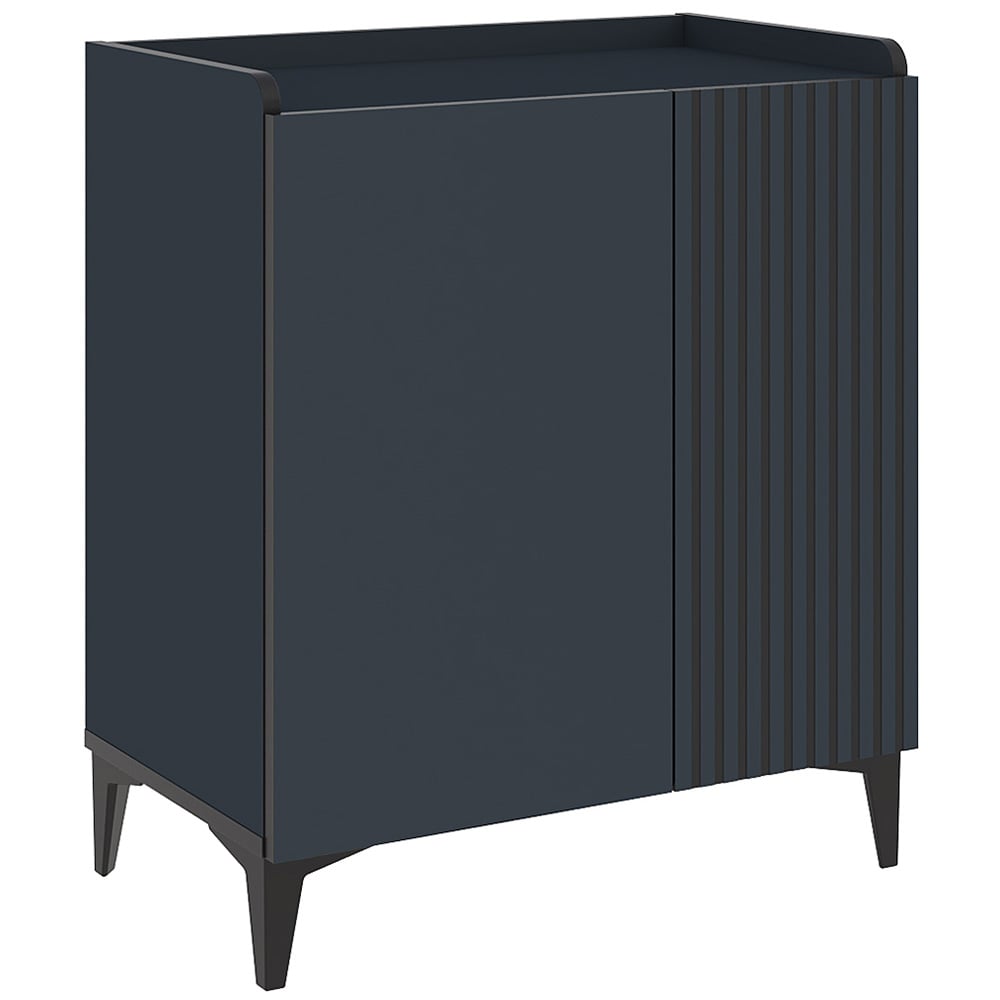 Decortie Olie 2 Door Deep Blue and Black Bute Compact Sideboard Image 2