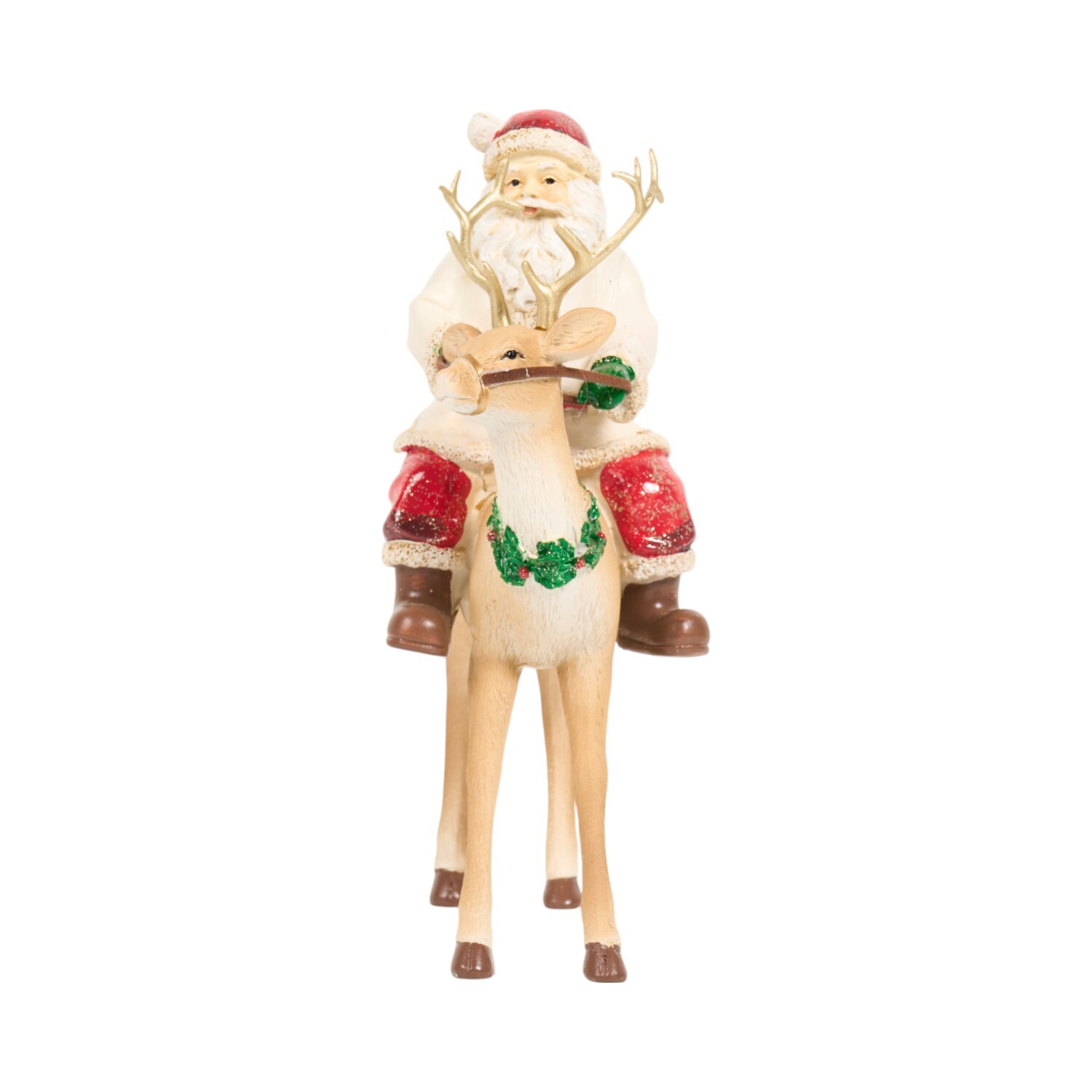 Santa Claus Riding Reindeer OrnamentNeutral Image 1