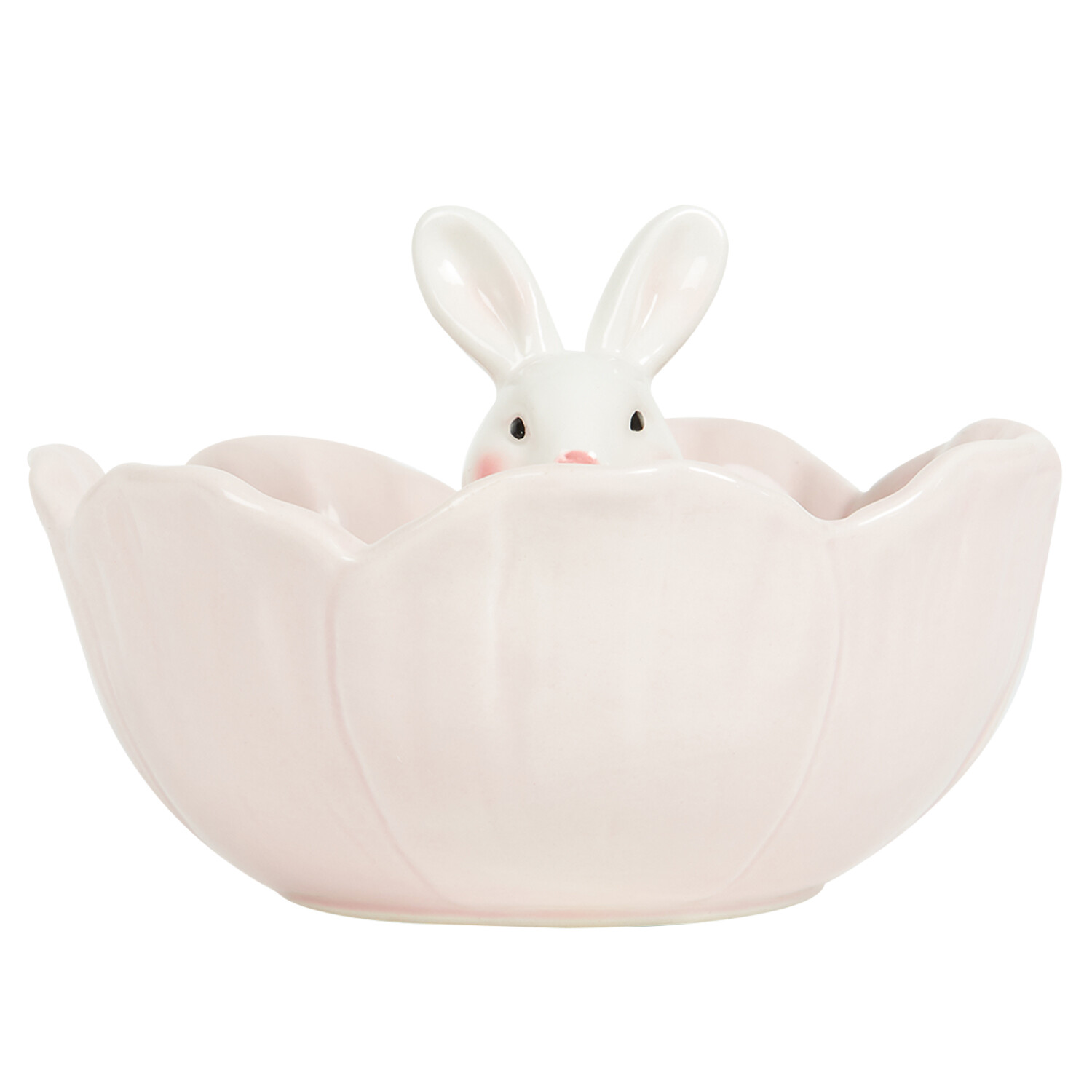 Flower Bowl with Bunny - Pink and White Image 2