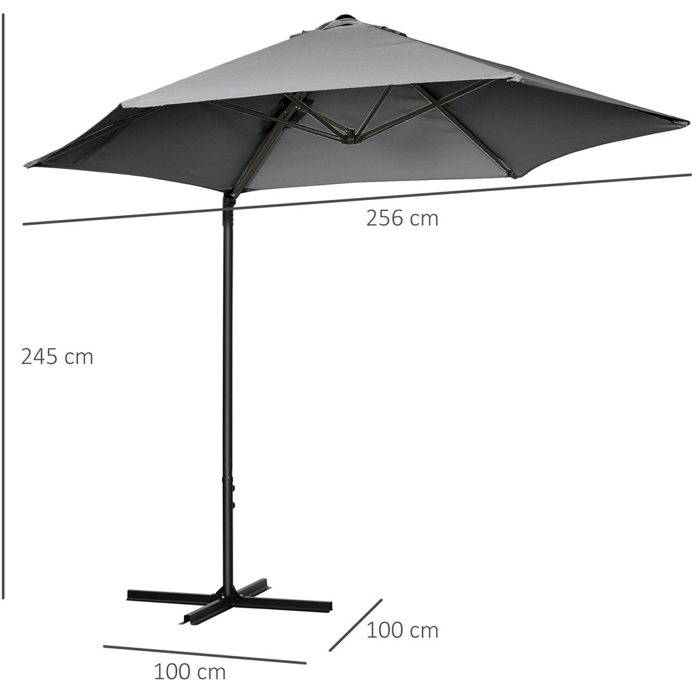 Outsunny 2.5m Garden Parasol Dark Grey Image 5