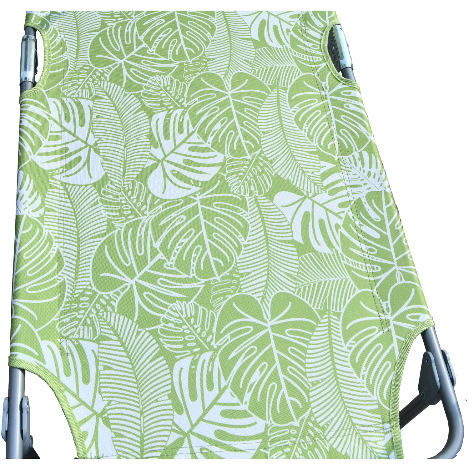 Tropical Leaf Sun Lounger - Green and White Image 7