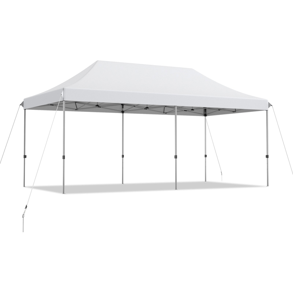 Costway 3 x 6m White Height Adjustable Pop Up Gazebo with Storage Bag Image 3