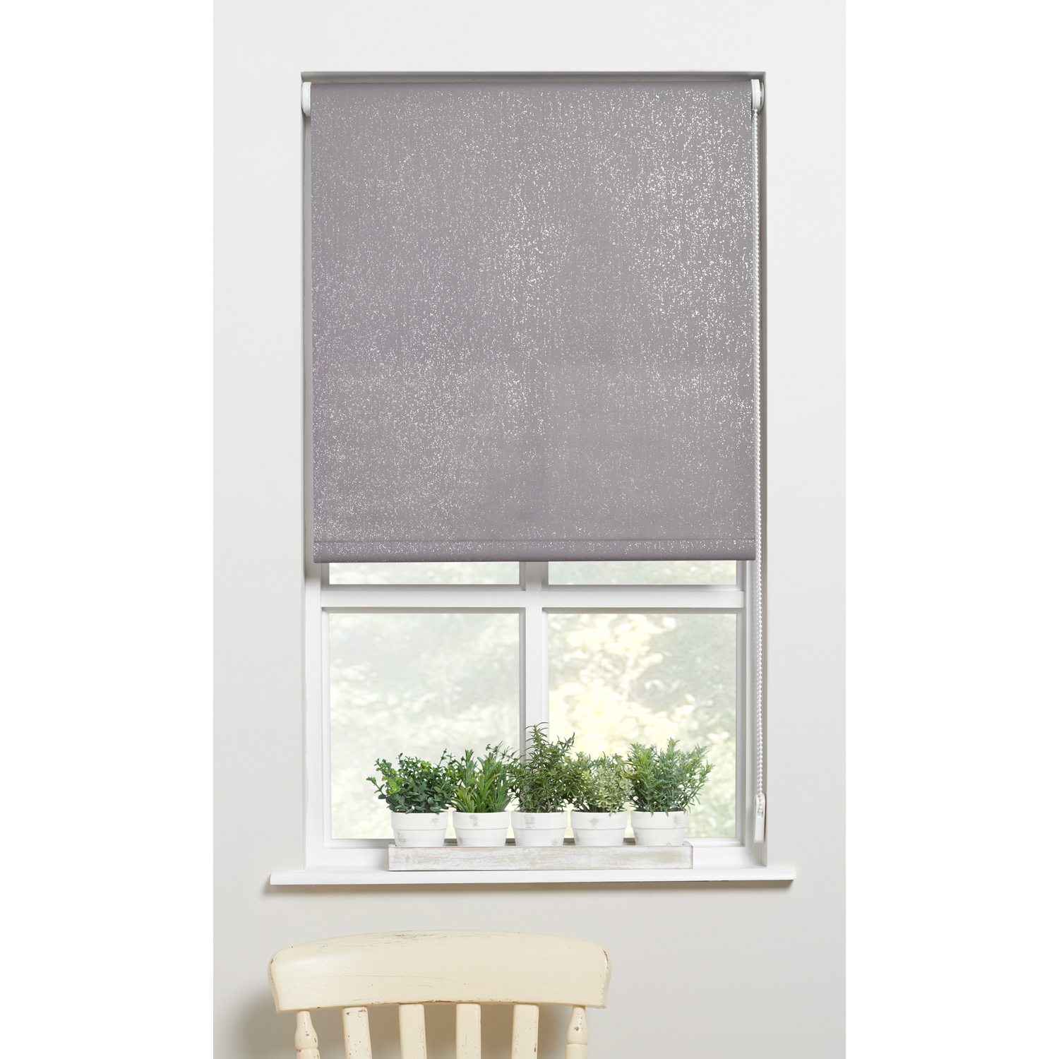 Glitter Roller Blinds - Grey / 120cm Image 2