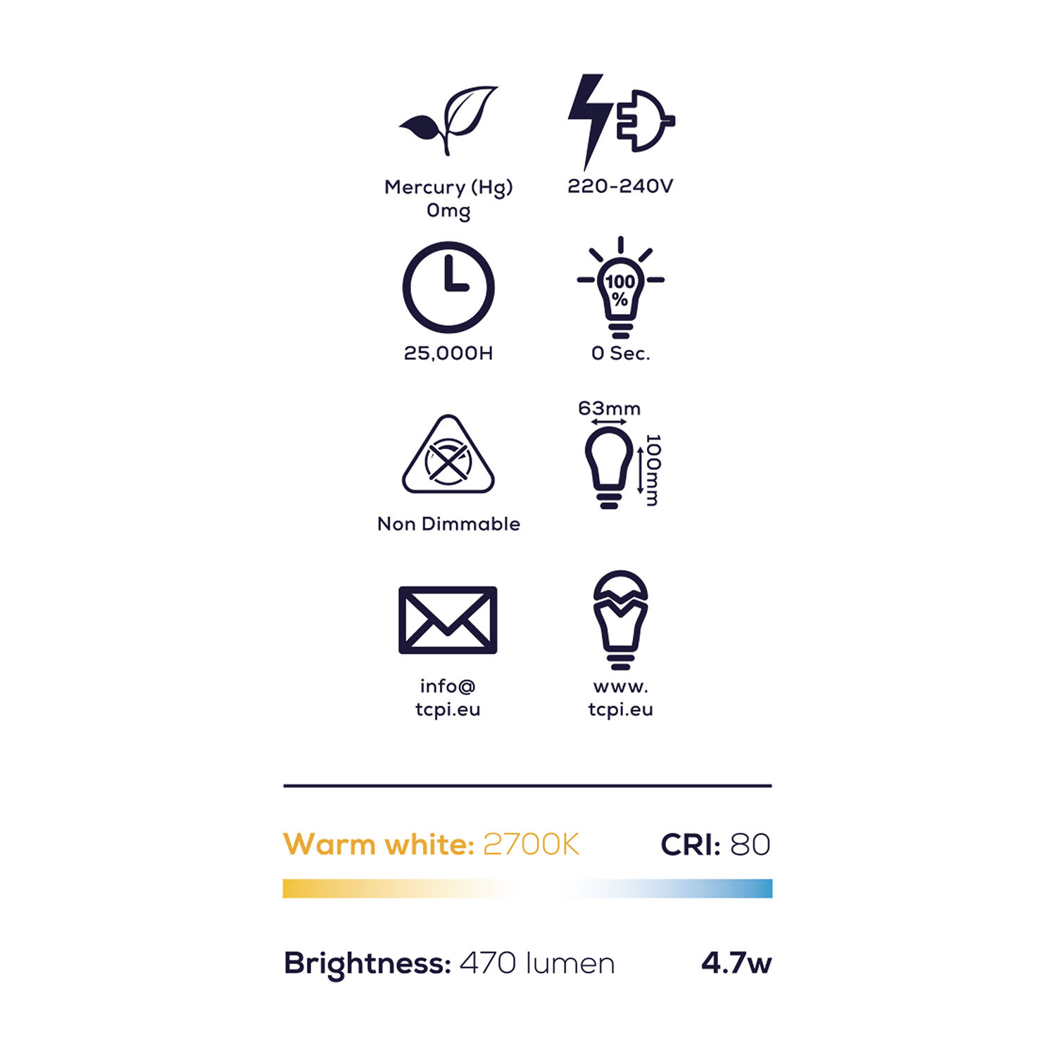 TCP LED R63 470L E27 Warm White Bulb - Warm White Image 3