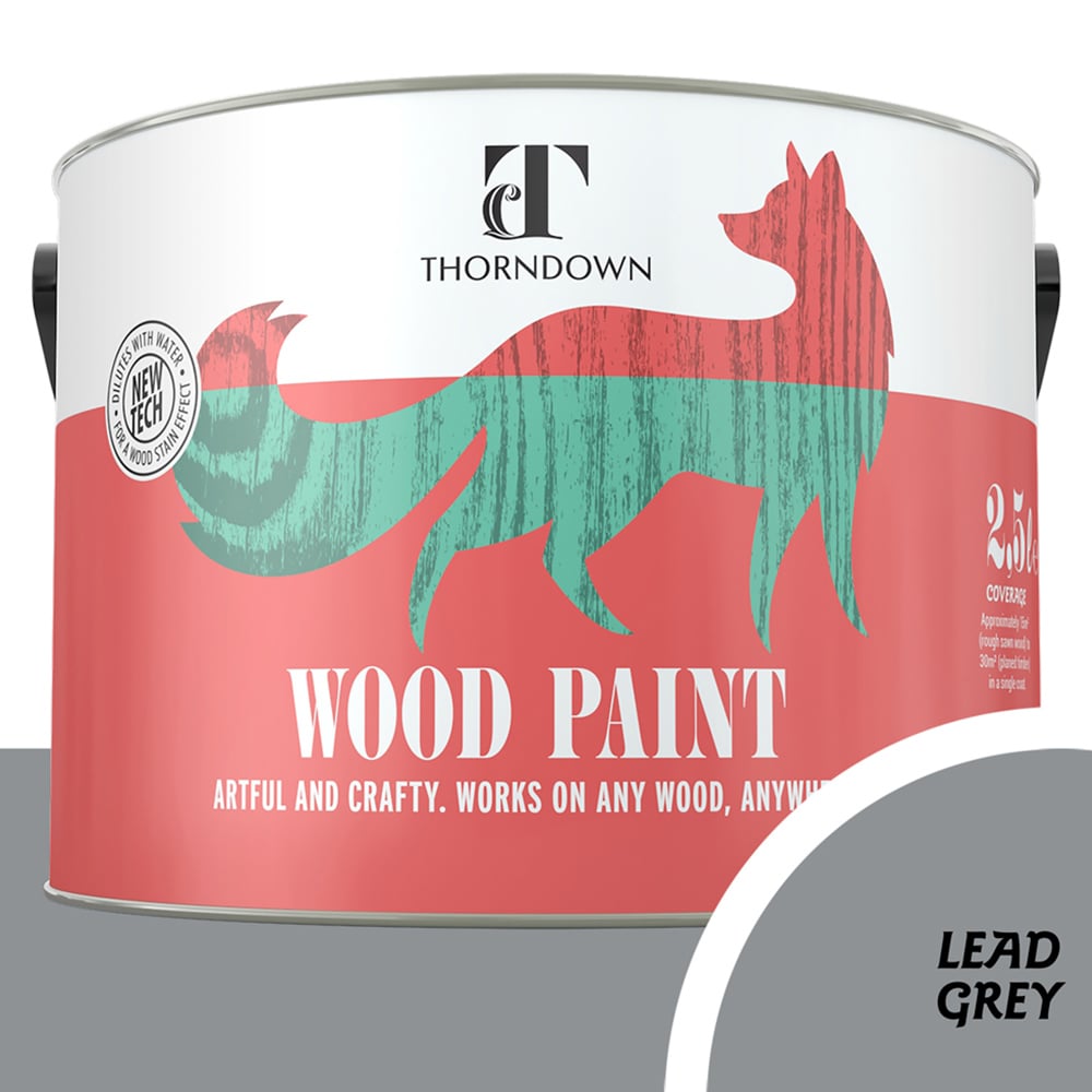 Thorndown Lead Grey Satin Wood Paint 2.5L Image 4